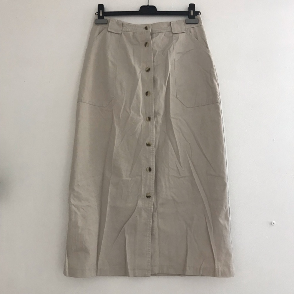 Khaki vintage maxi skirt